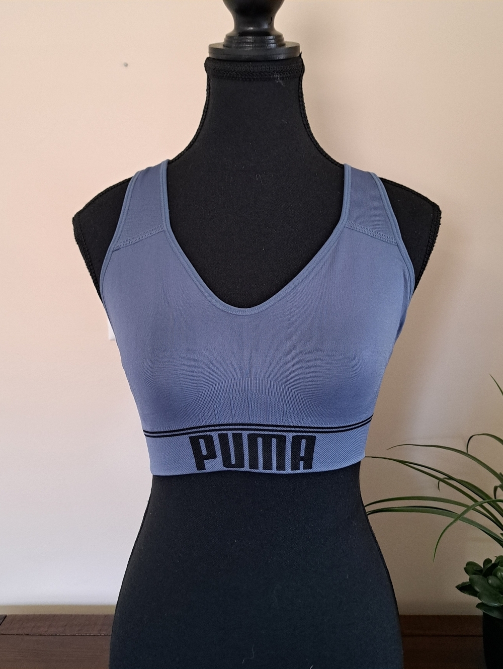 Puma Sports Bra Women's Medium Blue  Activewear Bra Medium Support Workout